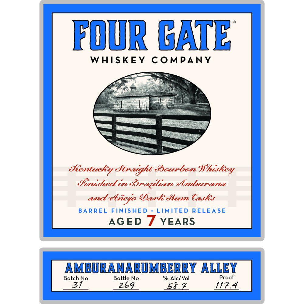 Four Gate Amburanarumberry Alley 7 Year Old Straight Bourbon Bourbon Four Gate Whiskey Company   