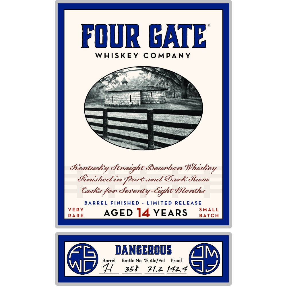 Four Gate Dangerous 14 Year Old Bourbon Bourbon Four Gate Whiskey Company   