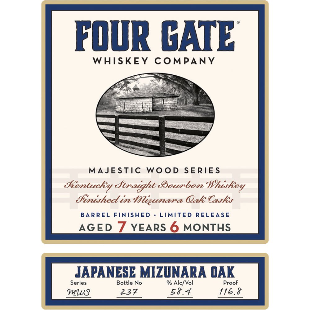 Four Gate Majestic Wood Series Japanese Mizunara Oak Bourbon Bourbon Four Gate Whiskey Company   