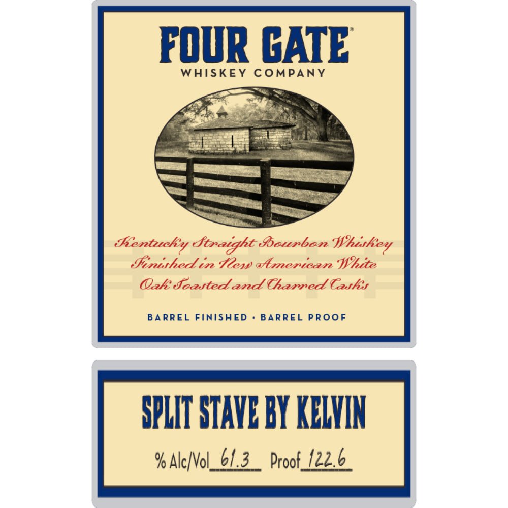 Four Gate Split Stave by Kelvin Straight Bourbon Bourbon Four Gate Whiskey Company   