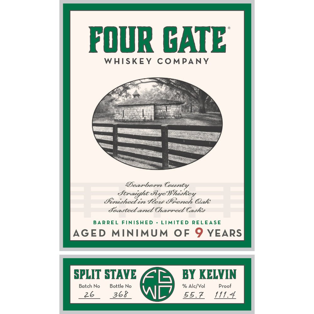 Four Gate Split Stave Rye Whiskey By Kelvin Rye Whiskey Four Gate Whiskey Company   