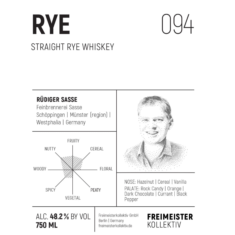 Freimeister Kollektiv Straight Rye Whiskey 094 Rye Whiskey Freimeister Kollektiv   