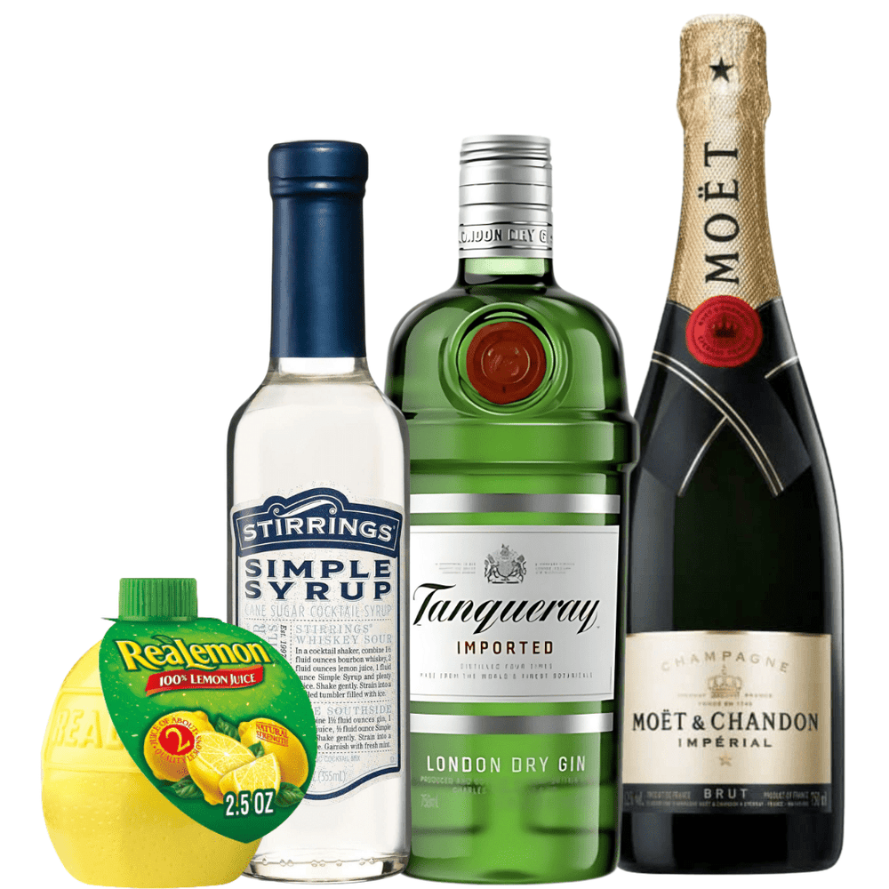 French 75 Cocktail Kit: Tanqueray London Dry Gin, Moët & Chandon ...
