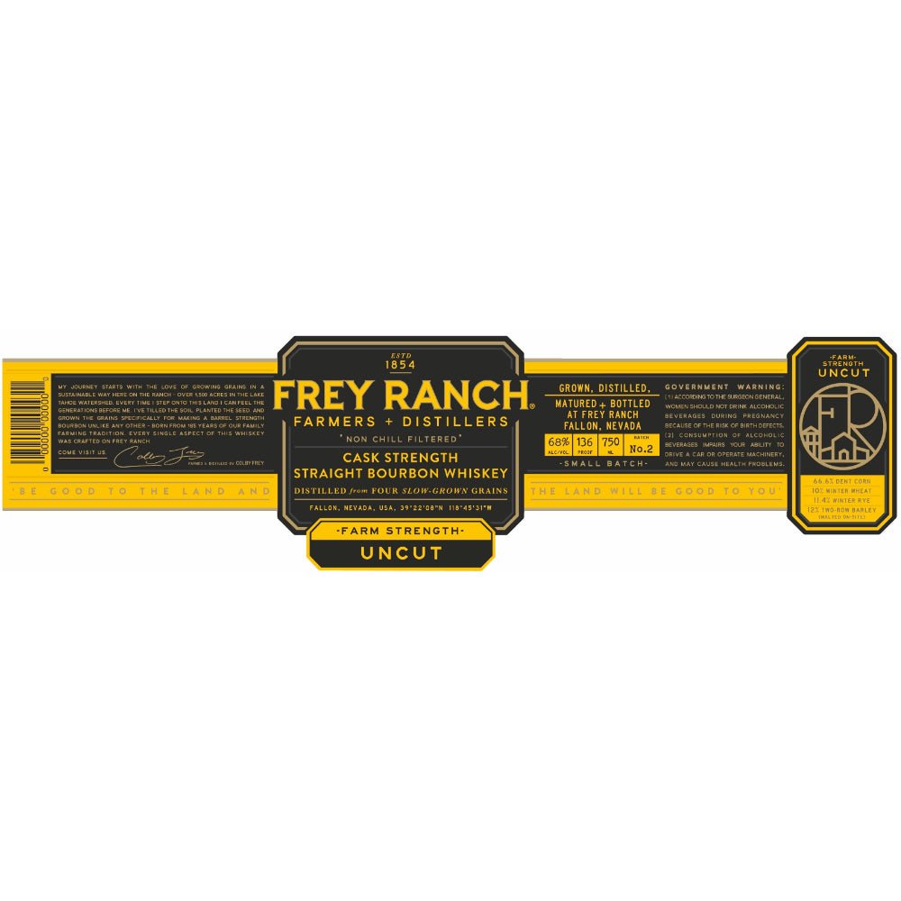 Frey Ranch Farm Strength Uncut Cask Strength Straight Bourbon Bourbon Frey Ranch   