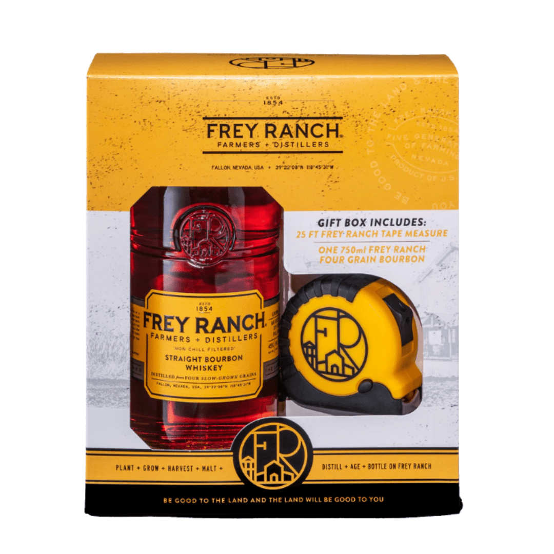 Frey Ranch Four Grain Straight Bourbon Whiskey Gift Set with 25 ft Tape Measure - Main Street Liquor