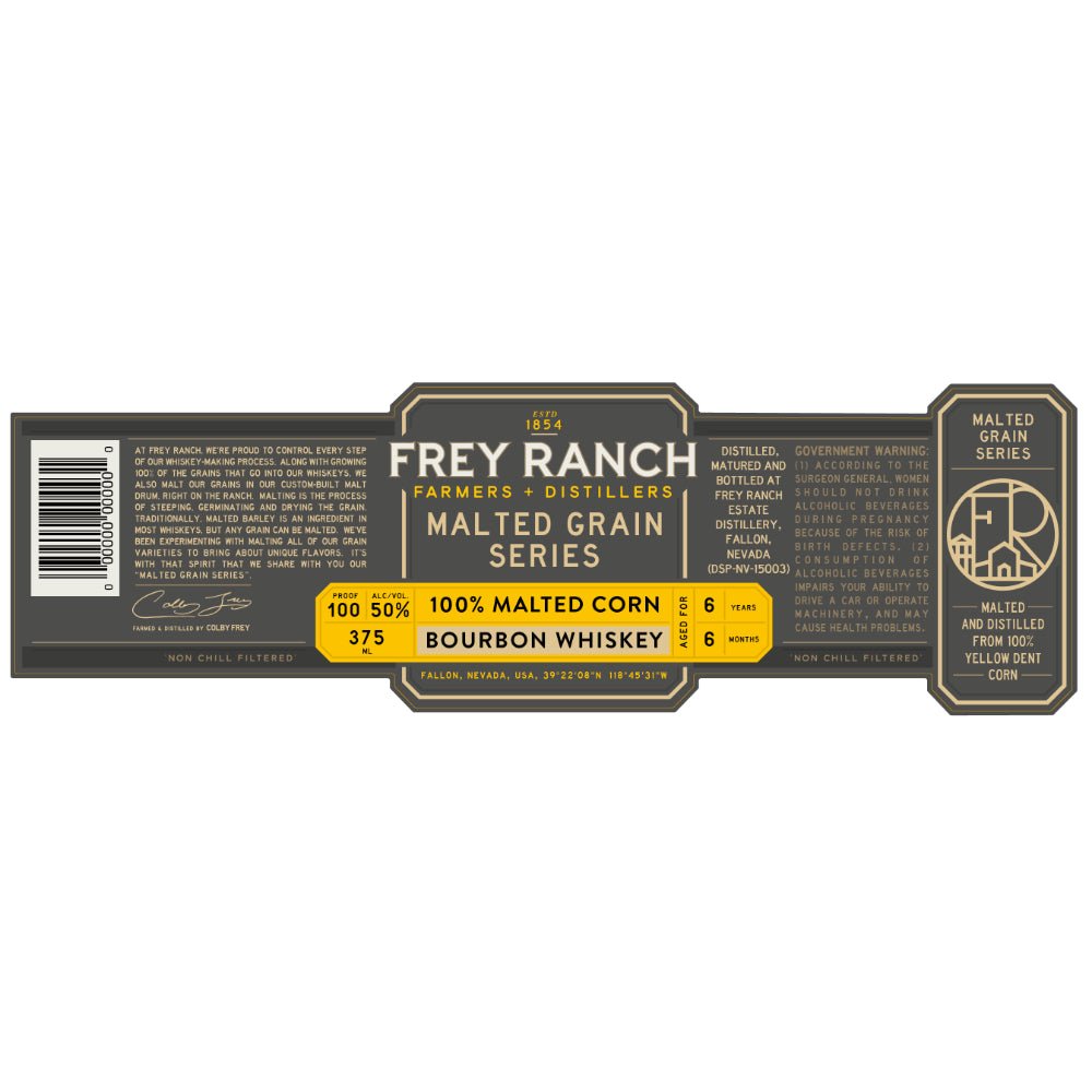Frey Ranch Malted Grain Series 100% Malted Bourbon Whiskey Bourbon Frey Ranch   