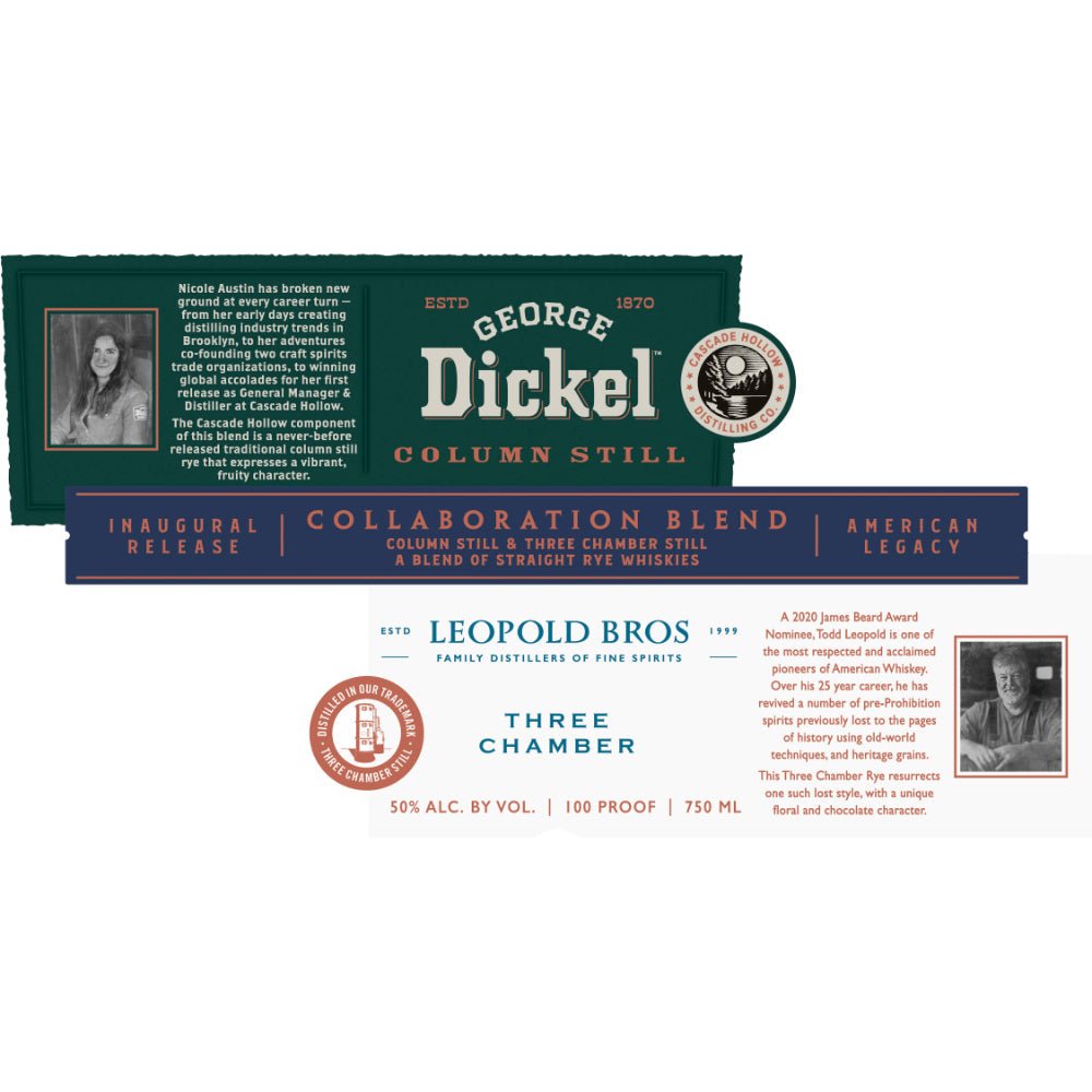 George Dickel & Leopold Bros Three Chamber Rye Collaboration Blend Rye Whiskey George Dickel   