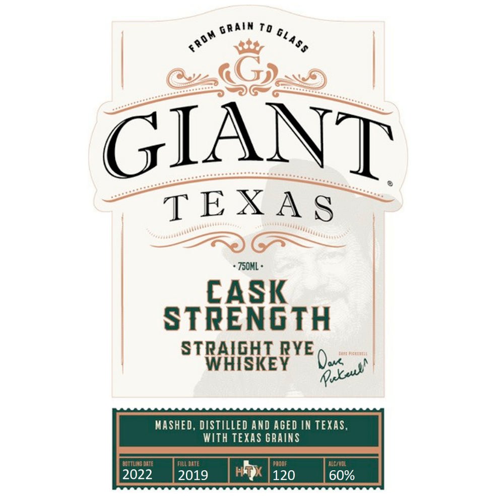 Giant Texas Cask Strength Straight Rye Rye Whiskey Giant Texas Distillers   