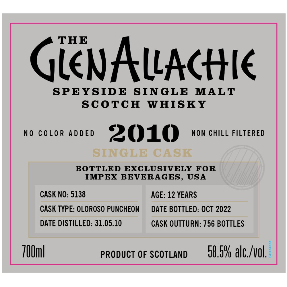 Glenallachie Single Cask 12 Year Old Single Malt Scotch 2010 Scotch GlenAllachie   