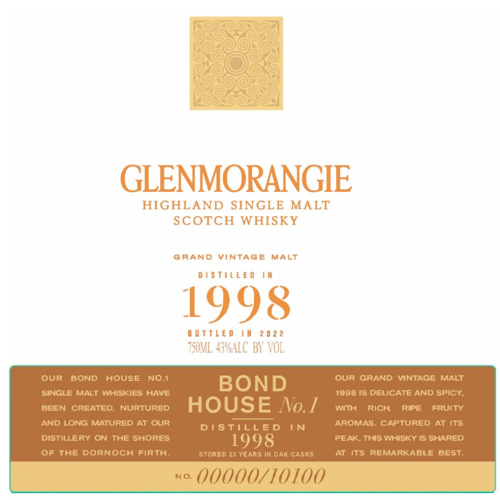 Glenmorangie Grand Vintage Malt 1998 Scotch Glenmorangie   