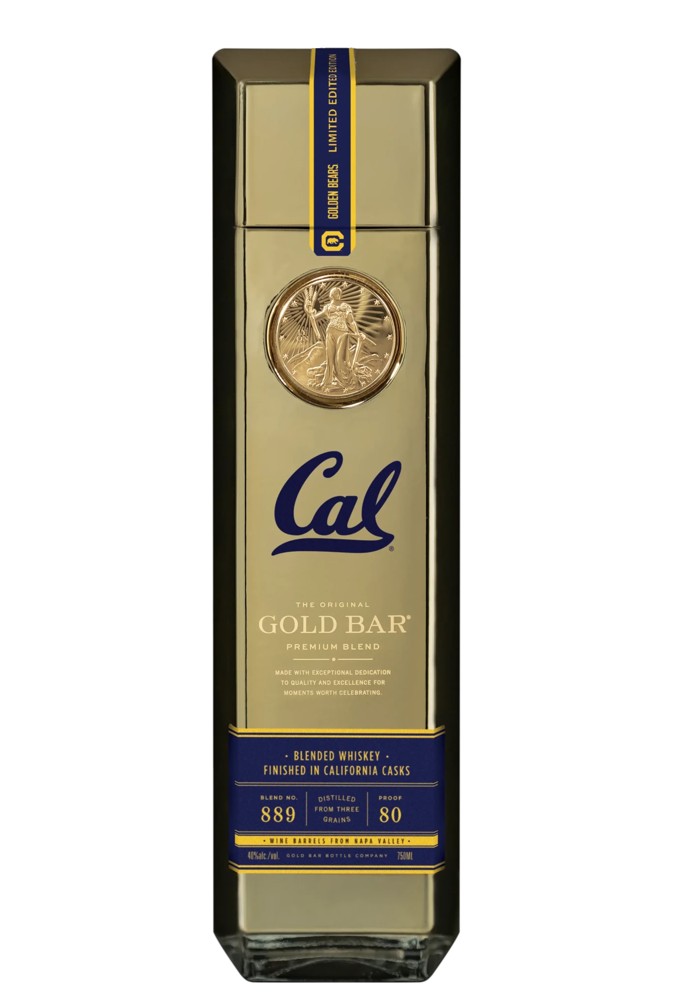 Gold Bar Cal Golden Bears Limited Edition Blended Whiskey - BuyMyLiquor