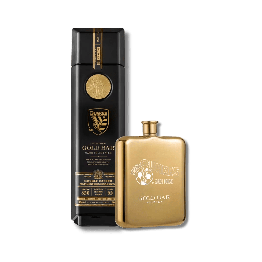 Gold Bar San Jose Earthquakes 50th Anniversary Double Cask Whiskey Gift Set - BuyMyLiquor