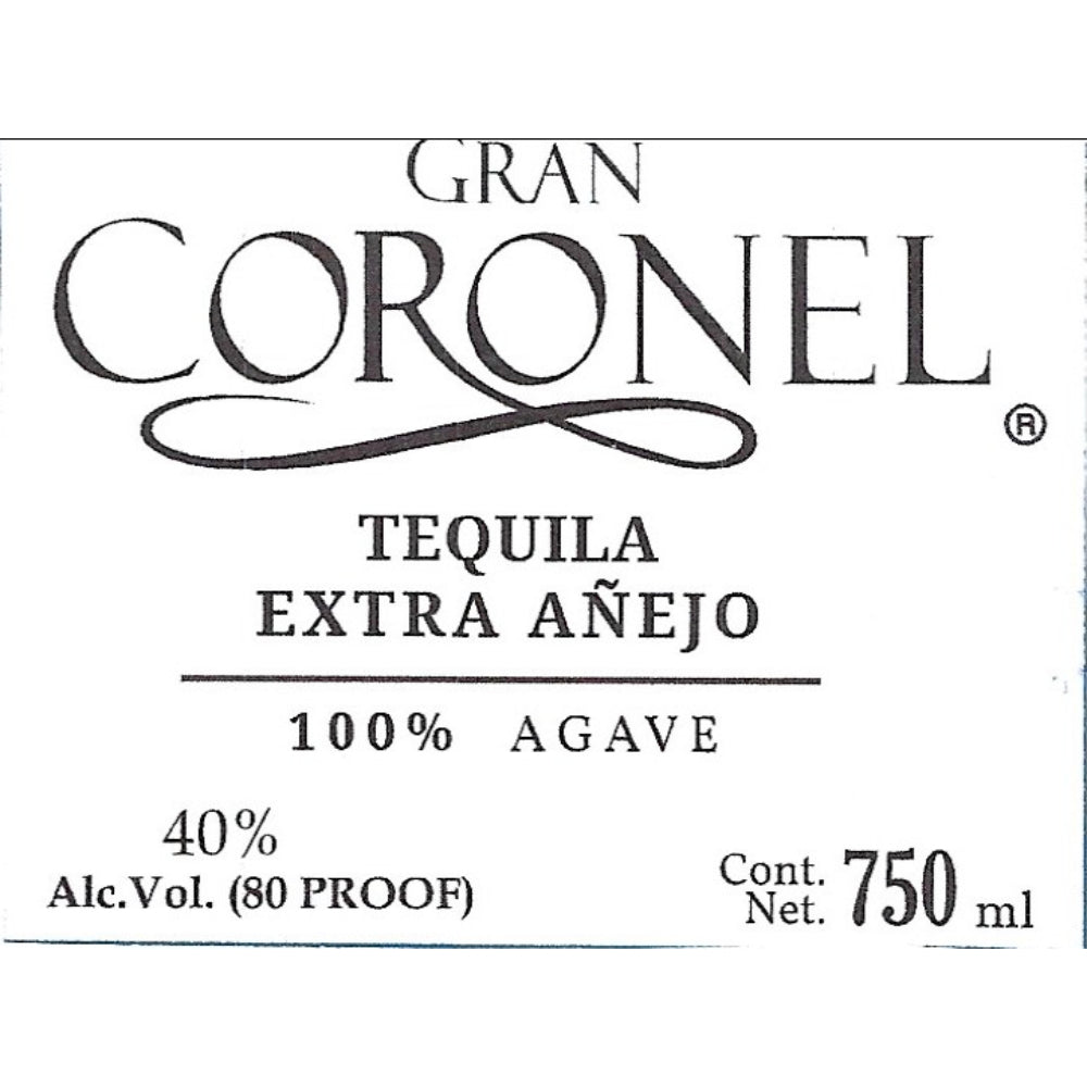 Gran Coronel Extra Anejo Tequila Tequila Gran Coronel Tequila   