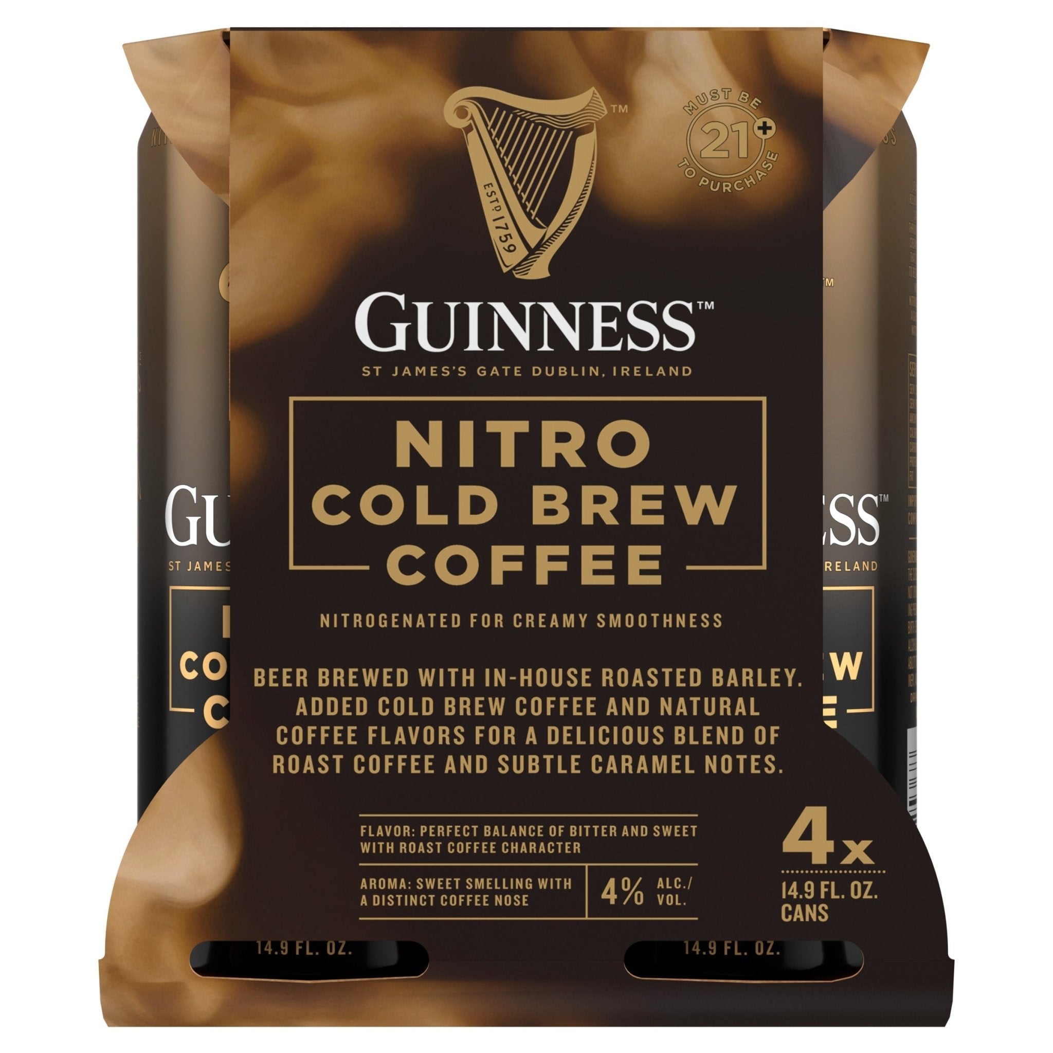 Guinness Nitro Cold Brew Coffee Cans 4pk Beer Guinness   