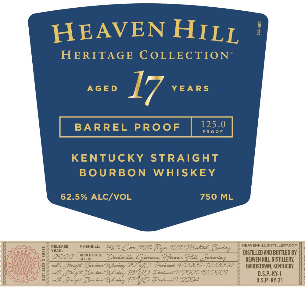 Heaven Hill Heritage Collection 17 Year Old Bourbon 1st Edition Bourbon Heaven Hill Distillery   