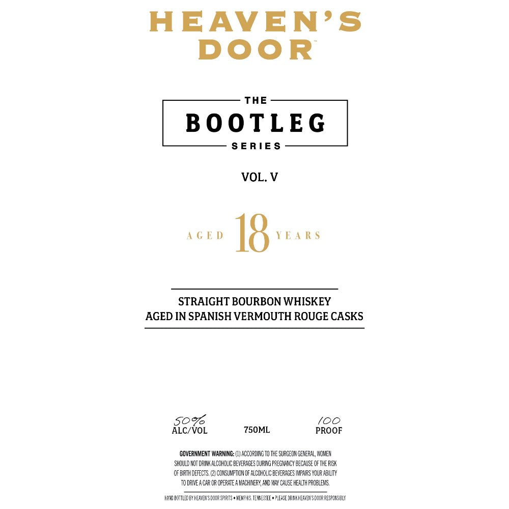 Heaven’s Door The Bootleg Series Vol. V - 18 Year Old Spanish Vermouth Rouge Cask Bourbon Heaven's Door Whiskey   