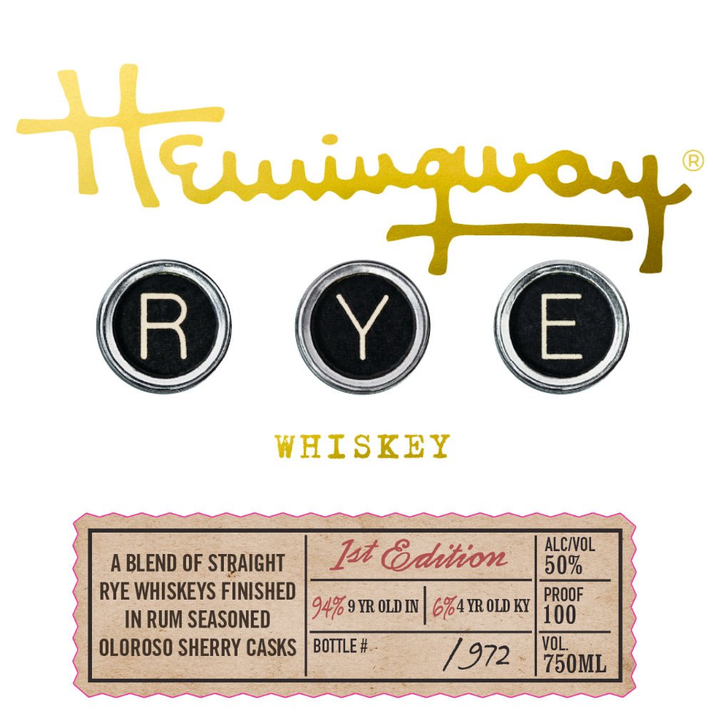 Hemingway Rye Whiskey 1st Edition Rye Whiskey Hemingway Whiskey   