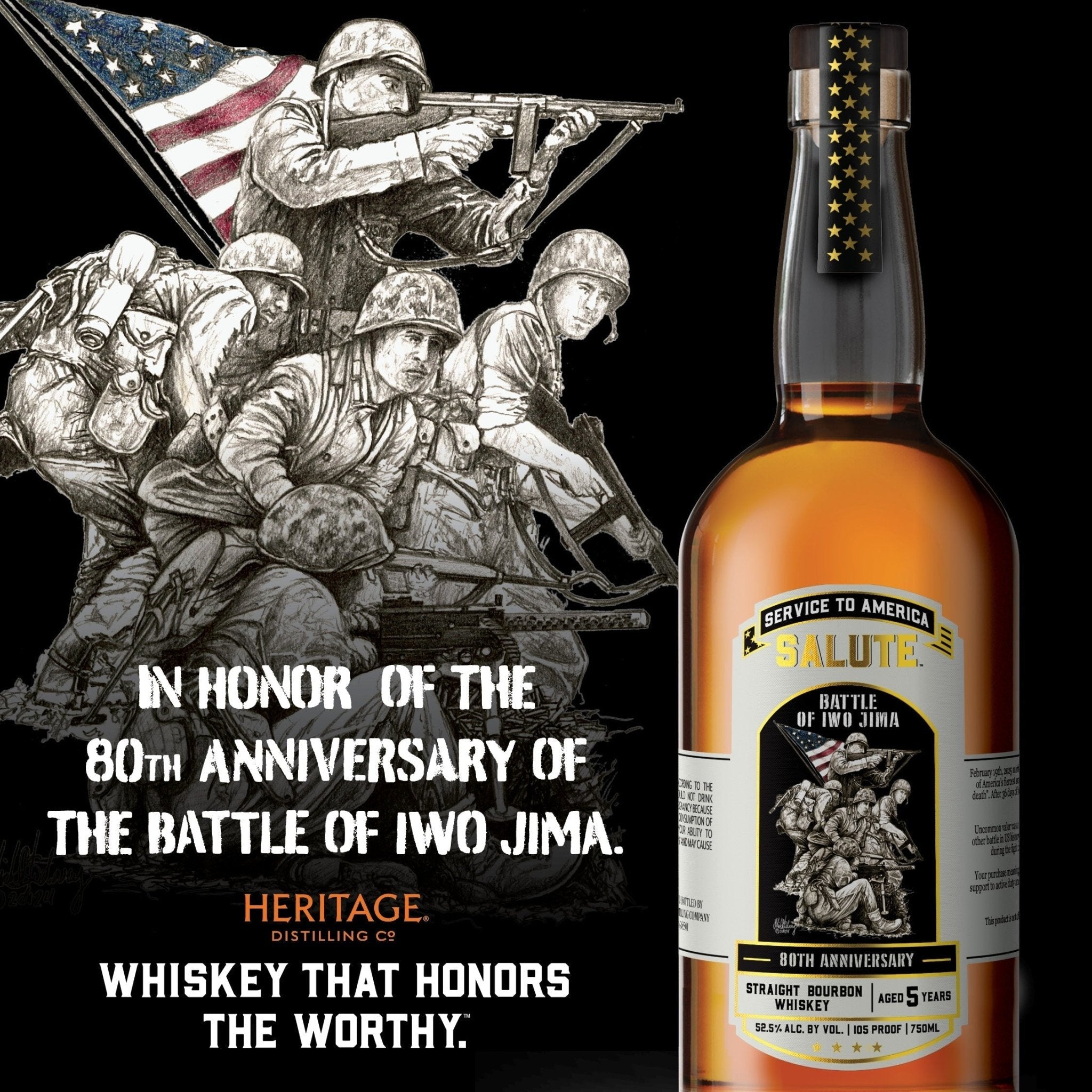 Heritage Distilling Co Service to America Salute™ Whiskey - Battle of Iwo Jima Heritage Distilling