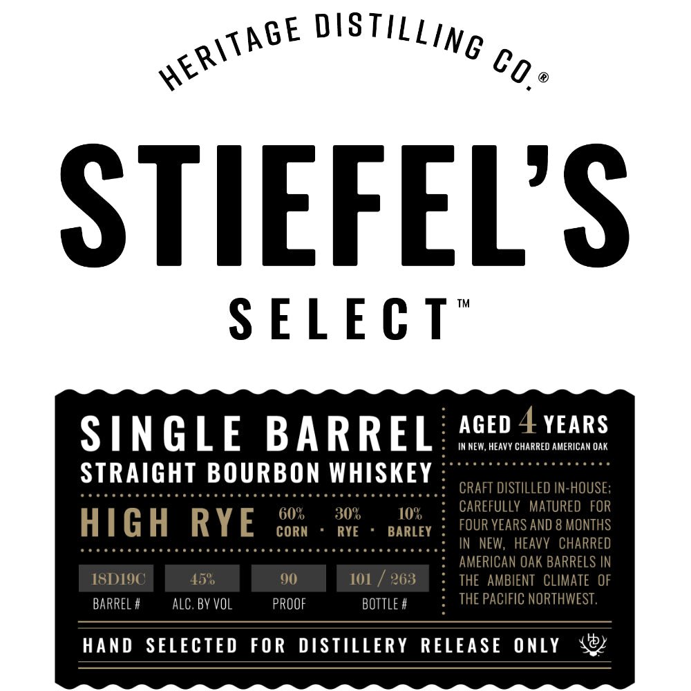 Heritage Distilling Stiefel’s Select High Rye Straight Bourbon Bourbon Heritage Distilling Co.   