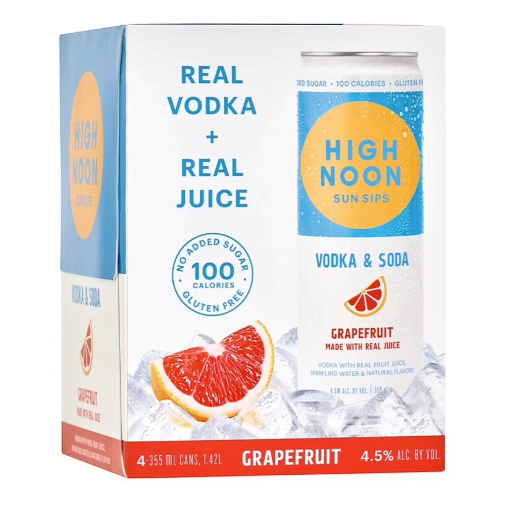 High Noon Grapefruit 4 Pack Hard Seltzer High Noon Spirits   