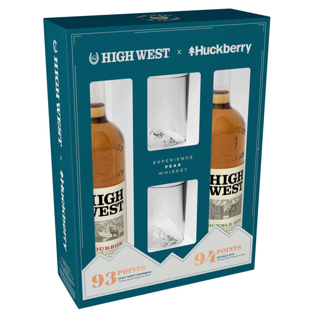 High West X Huckberry Holiday Gift Set With 2 Mt. Rainier Whiskey Peaks Glasses Rye Whiskey High West Distillery   