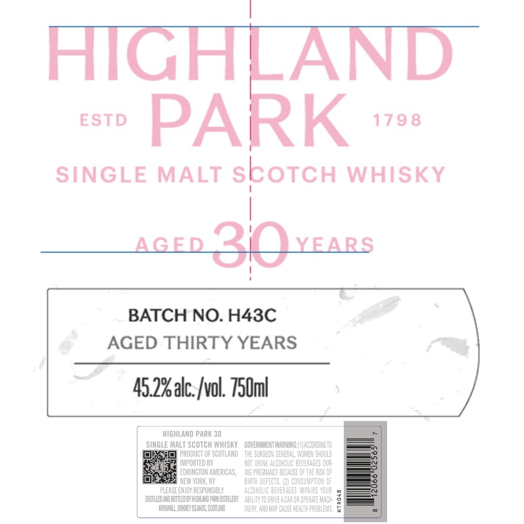 Highland Park 30 Year Old Single Malt Scotch Whisky Highland Park