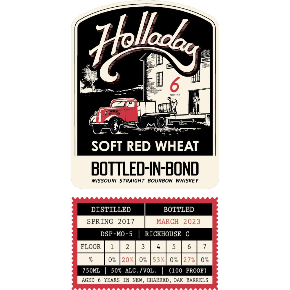 Holladay 6 Year Old Bottled in Bond Soft Red Wheat Straight Bourbon Bourbon Holladay Distillery   