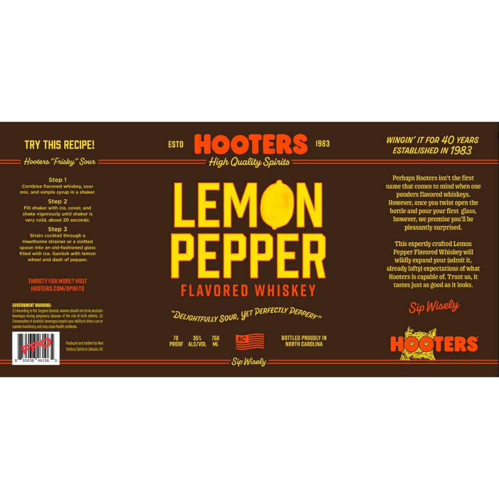 Hooters Lemon Pepper Flavored Whiskey American Whiskey Hooters Spirits   