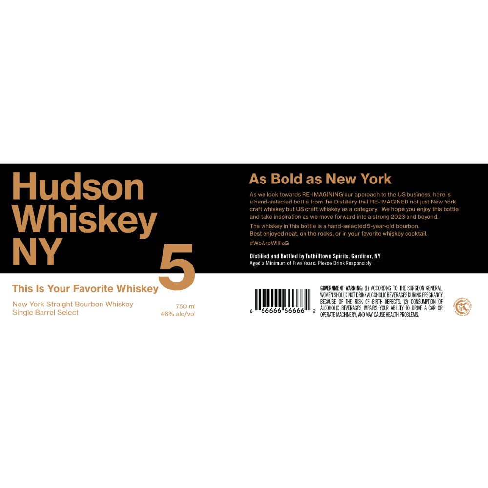 Hudson This is Your Favorite Whiskey 5 Year Old Bourbon Hudson Whiskey   