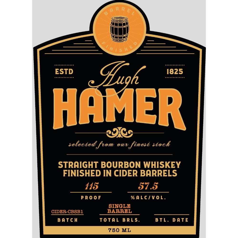 Hugh Hamer Straight Bourbon Finished in Cider Barrels Bourbon West Fork Whiskey   