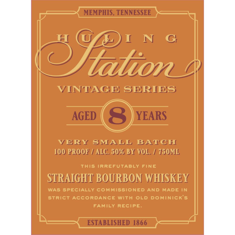 Huling Station 8 Year Old Vintage Series Straight Bourbon Bourbon Old Dominick   