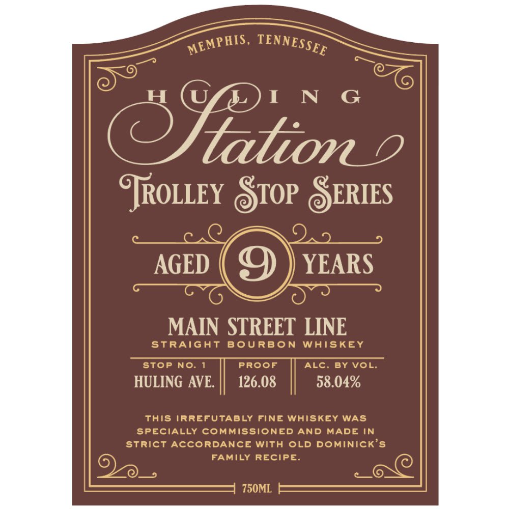 Huling Station Trolley Stop Series 9 Year Old Main Street Line Straight Bourbon Bourbon Old Dominick   