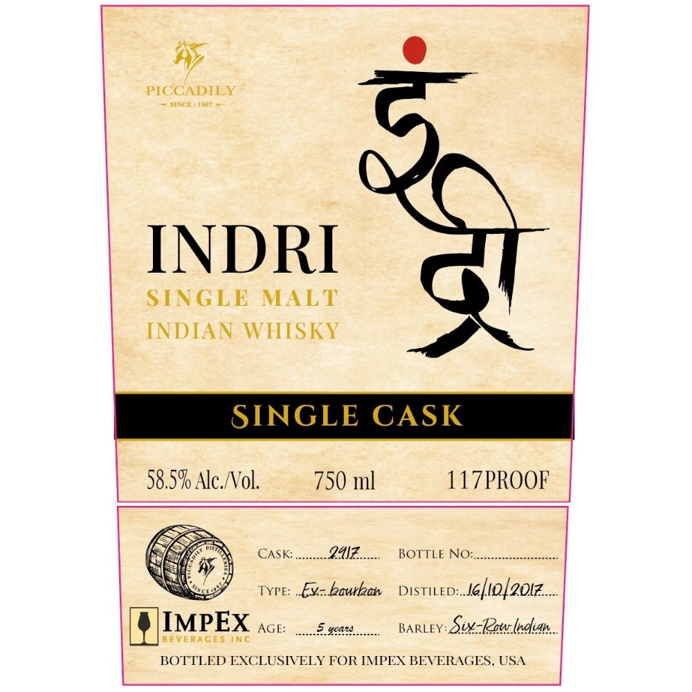 Indri Single Cask Single Malt Indian Whisky Indian Whisky Indri   