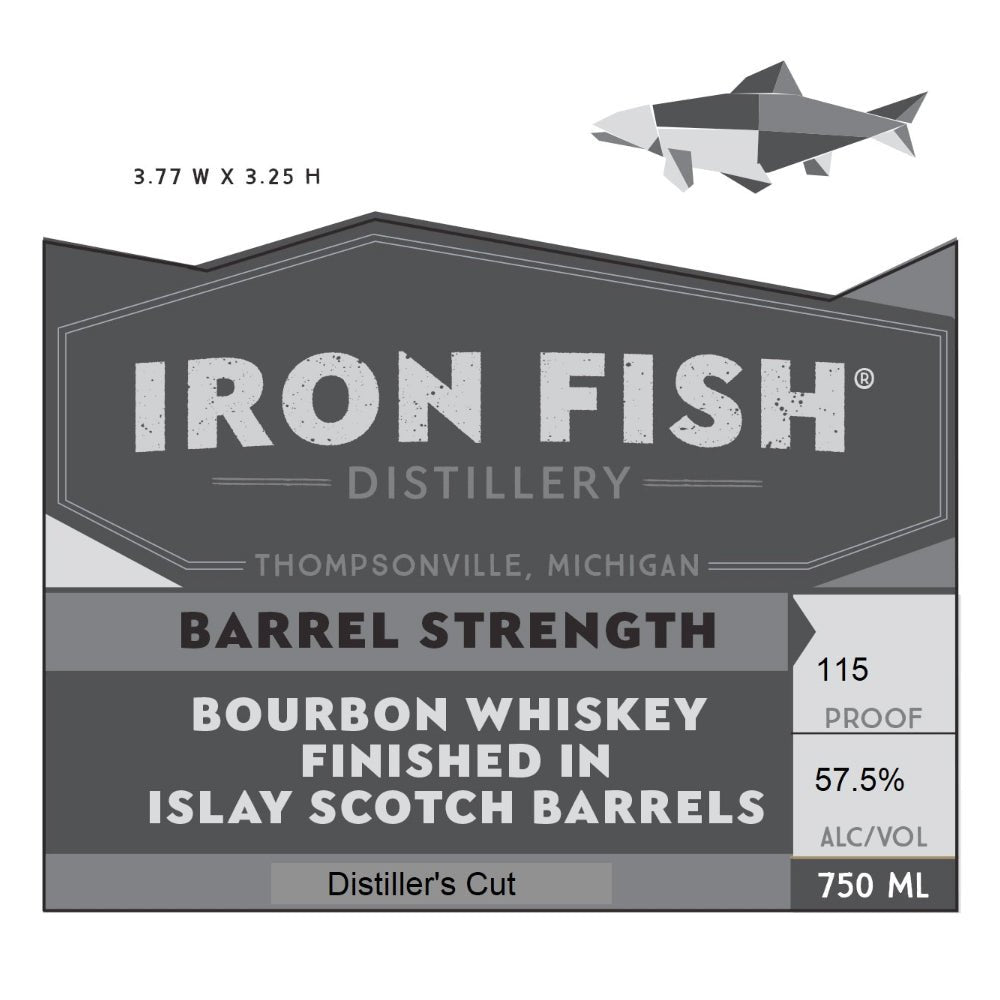 Iron Fish Barrel Strength Bourbon Finished In Islay Scotch Barrels Bourbon Iron Fish Distillery   
