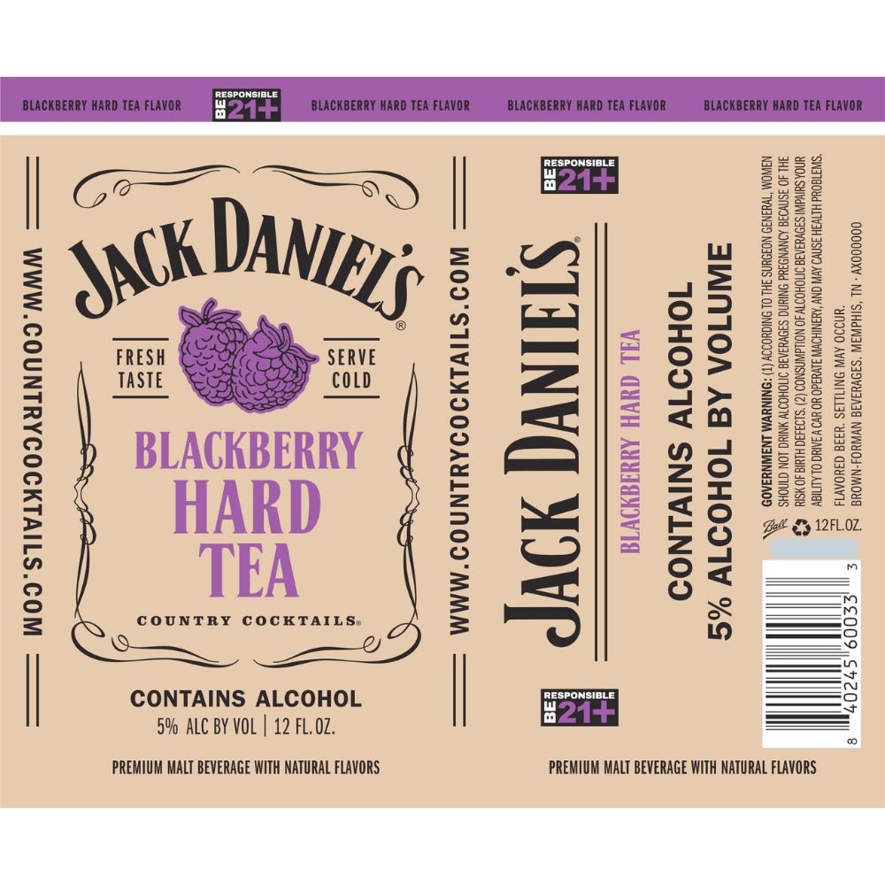 Jack Daniel’s Country Cocktails Blackberry Hard Tea Ready-To-Drink Cocktails Jack Daniel's   