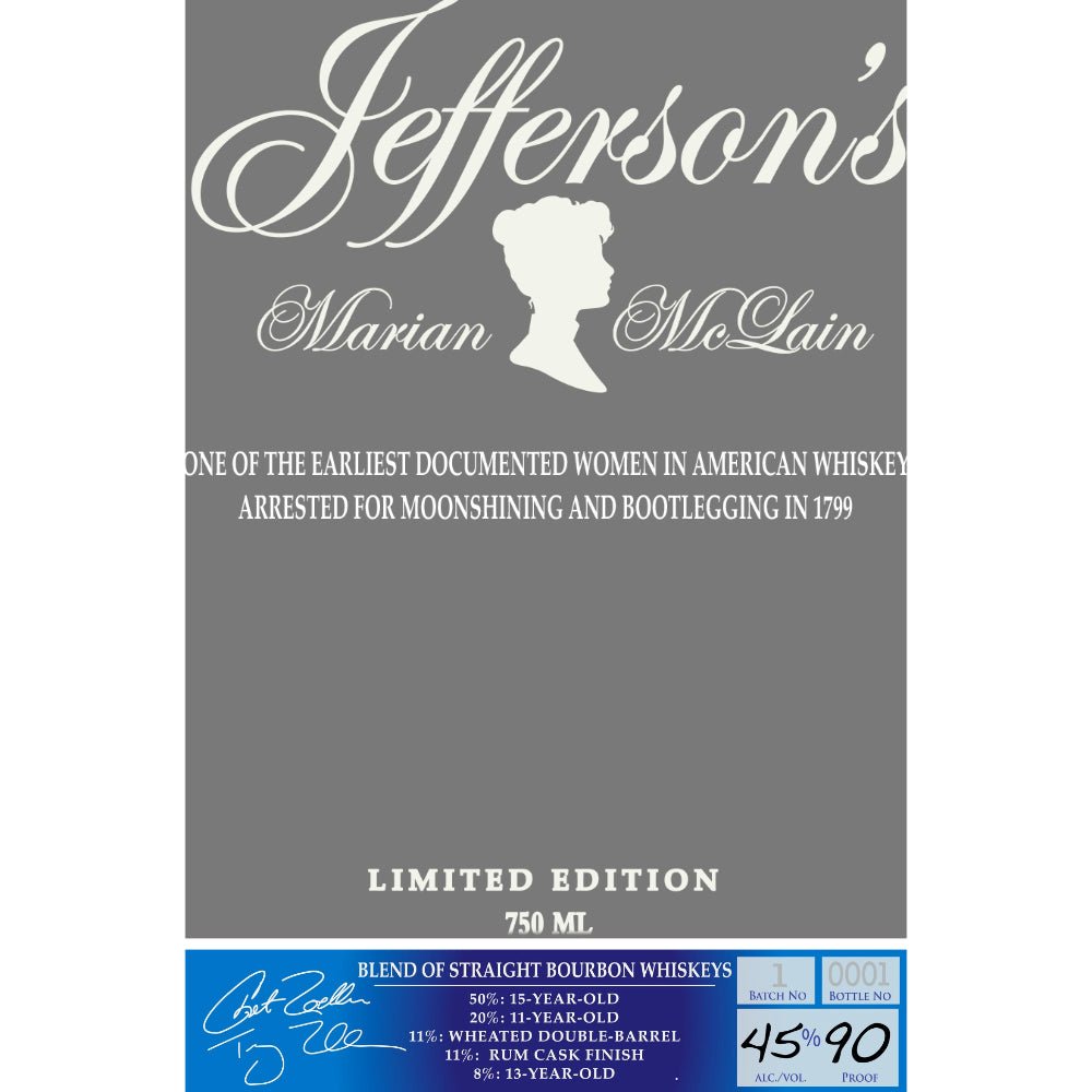 Jefferson’s Marian McLain Blended Bourbon Limited Edition Bourbon Jefferson's   