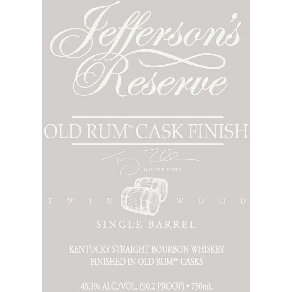 Jefferson's Reserve Old Rum Cask Finish Single Barrel Bourbon Jefferson's   