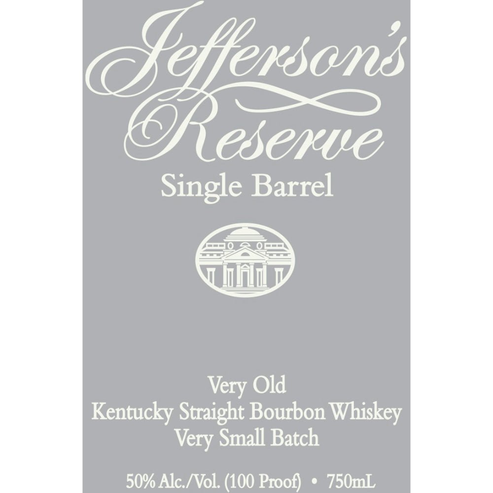 Jefferson's Reserve Very Old Single Barrel Bourbon Bourbon Jefferson's   