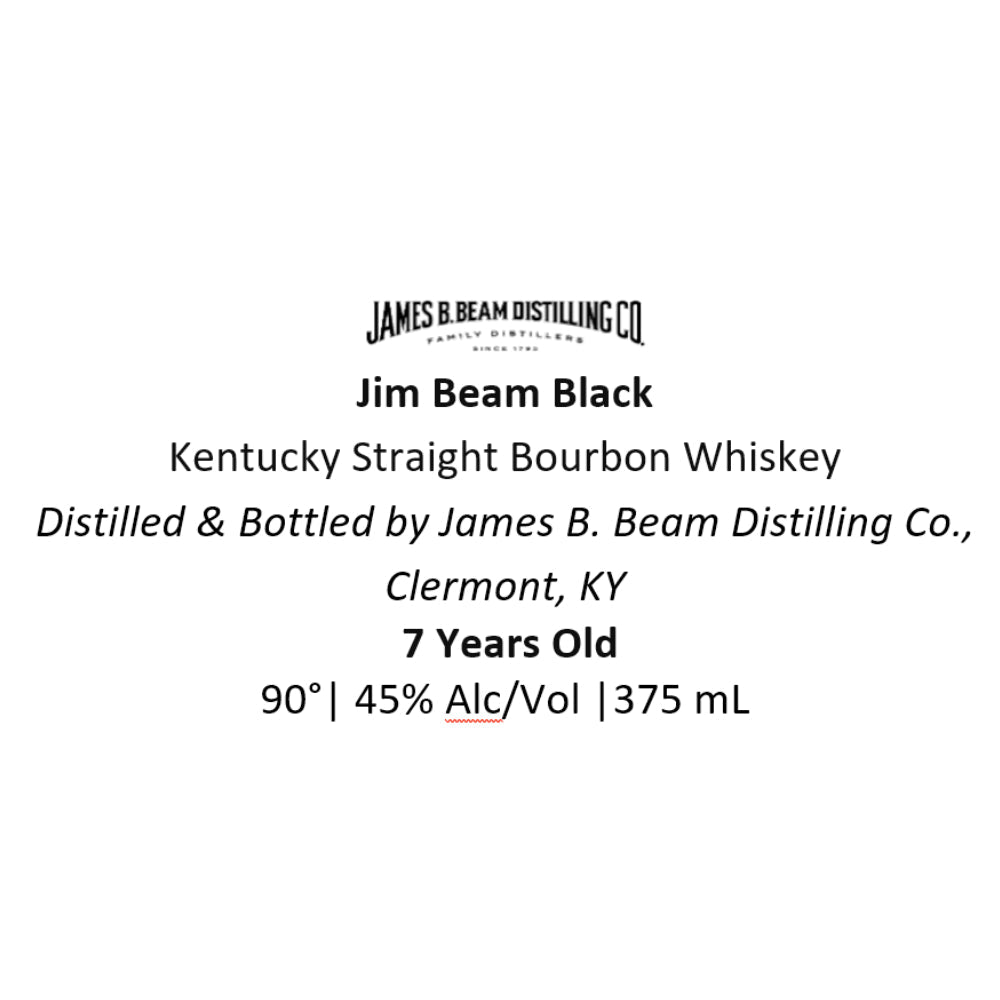 Jim Beam Black 7 Year Old Bourbon 375mL Bourbon Jim Beam   