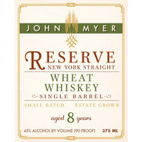 Thumbnail for John Myer Reserve New York Straight Wheat Whiskey Wheat Whiskey Myer Farm Distillers   