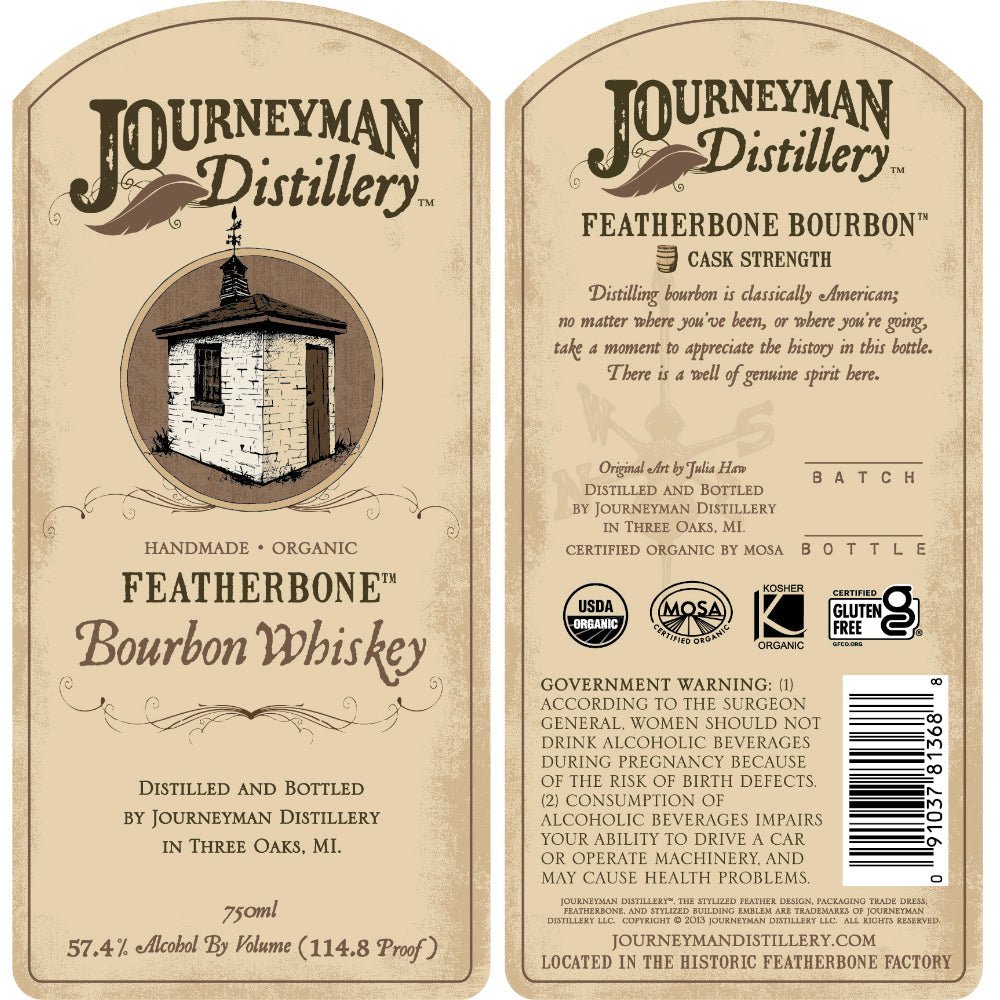 Journeyman Distillery Featherbone Cask Strength Bourbon American Whiskey Journeyman Distillery   