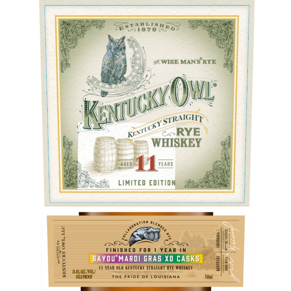 Kentucky Owl Mardi Gras Limited Edition 11 Year Straight Rye Rye Whiskey Kentucky Owl   