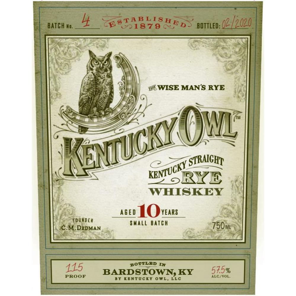 Kentucky Owl Rye 10 Year Batch #4 Rye Whiskey Kentucky Owl   