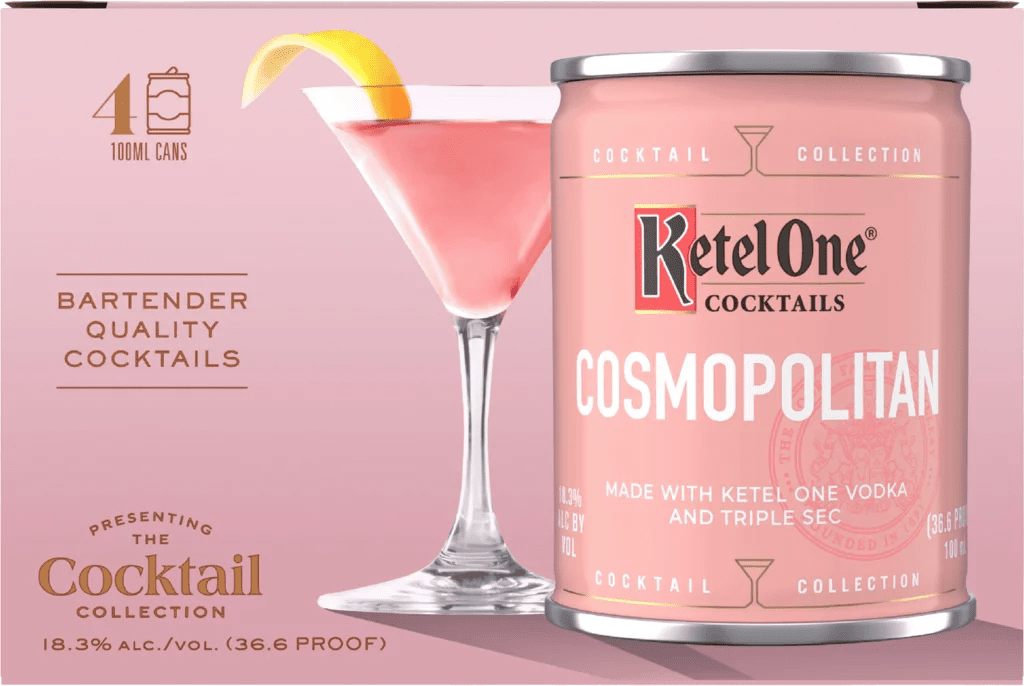 Ketel One Cosmopolitan Cocktail Cans 4 x 100mL - Main Street Liquor