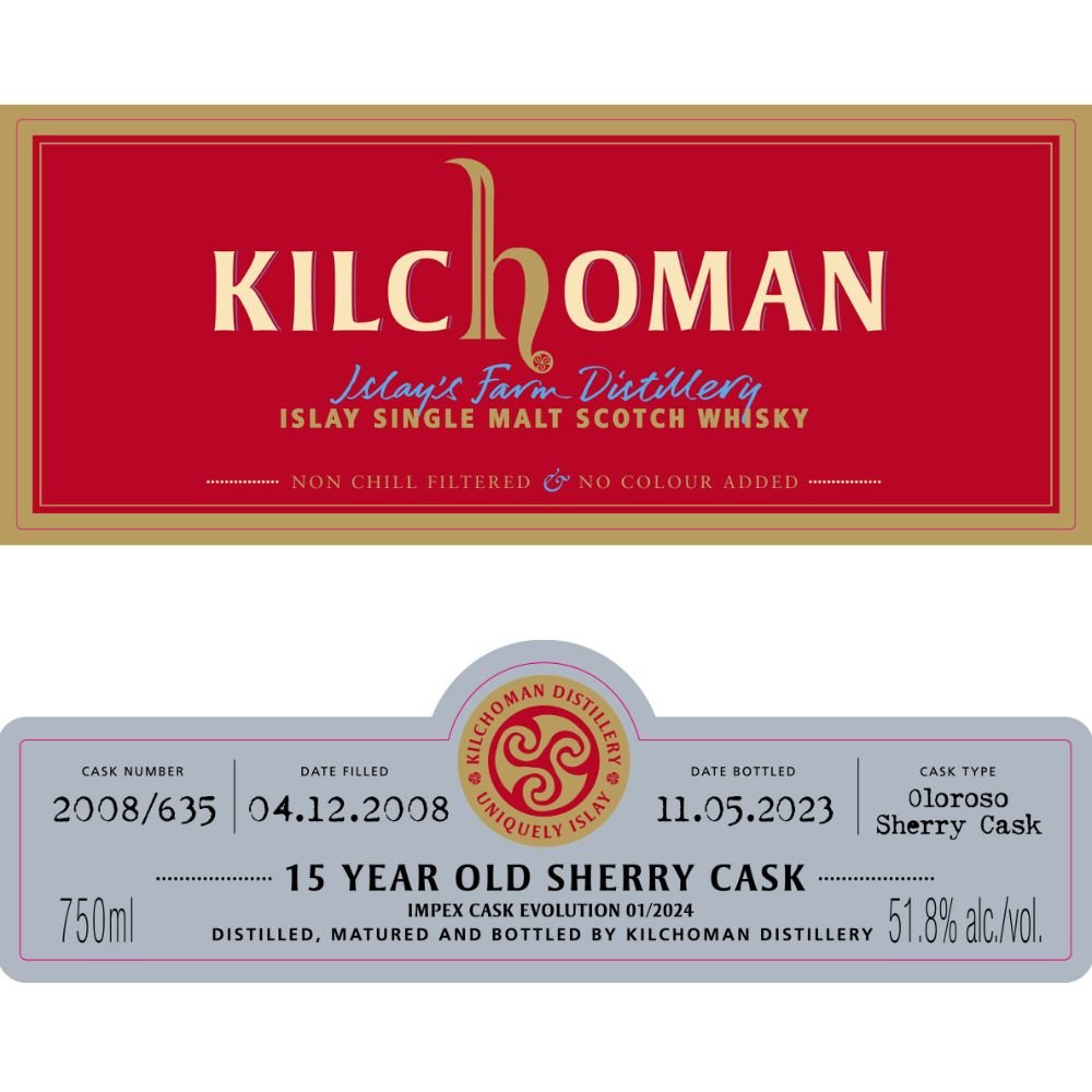 Kilchoman 15 Year Old Sherry Cask ImpEx Cask Evolution 01/2024 Single Malt Whiskey Kilchoman   