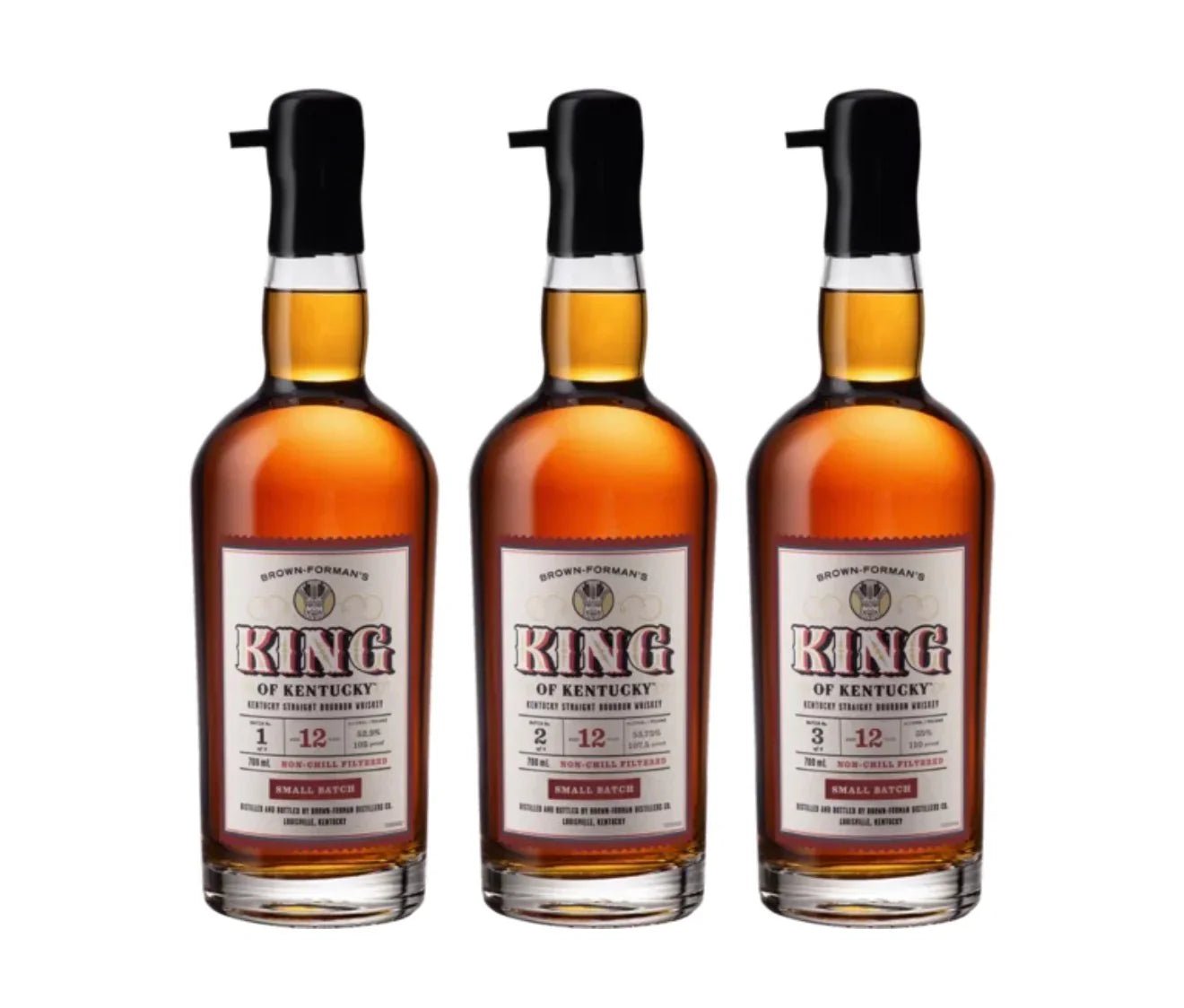 King of Kentucky 12 Year Small Batch Kentucky Straight Bourbon Whiskey 3 Bottle Set Batches 1–3 - Main Street Liquor
