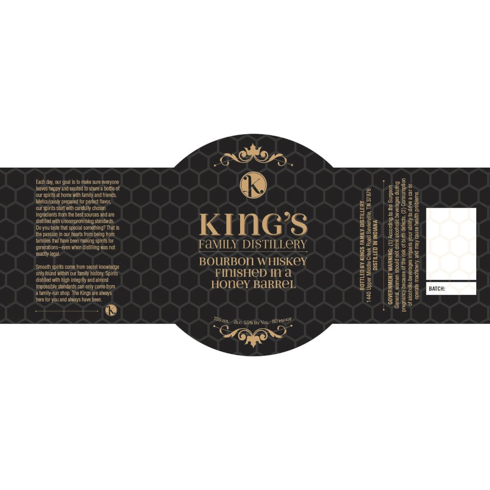 King’s Family Bourbon Finished In A Honey Barrel Bourbon King’s Family Distillery   