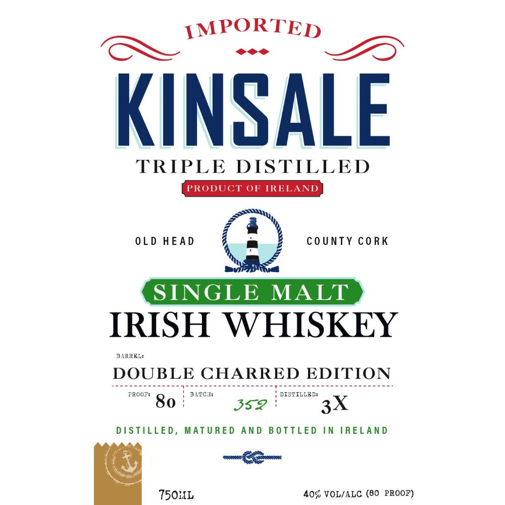 Kinsale Double Charred Edition Single Malt Irish Whiskey Irish whiskey Kinsale   