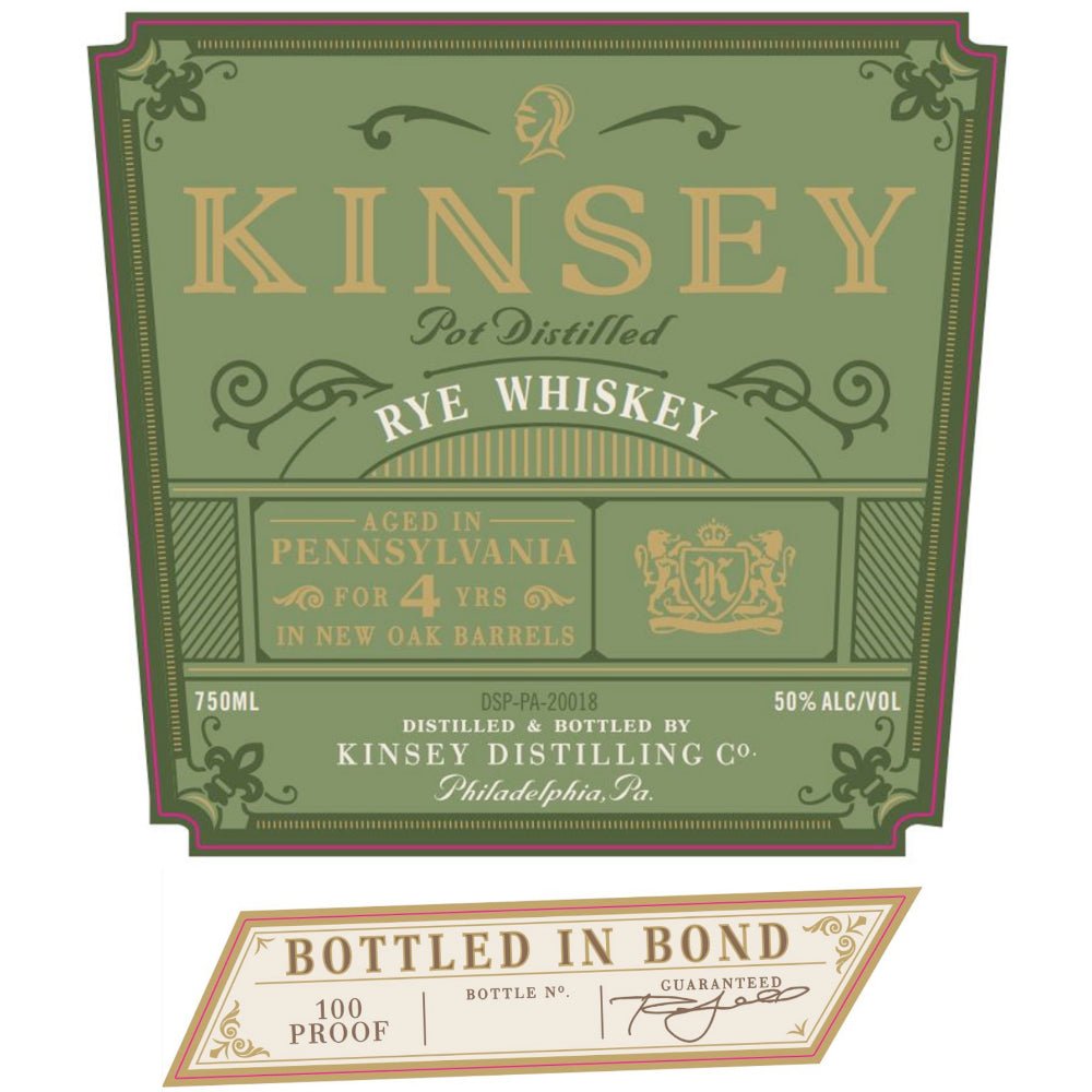Kinsey 4 Year Old Bottled in Bond Rye Whiskey Rye Whiskey New Liberty Distillery   