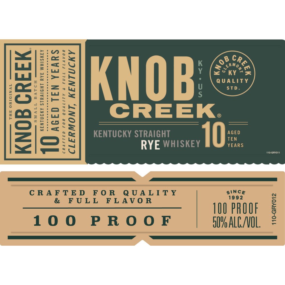 Knob Creek 10 Year Old Kentucky Straight Rye Rye Whiskey Knob Creek   